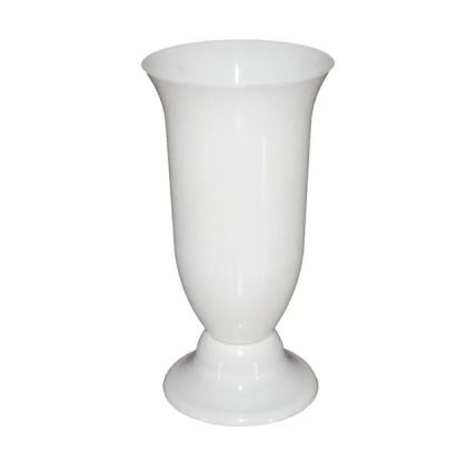 БЯЛА ПЛАСТМАСОВА ВАЗА - Φ15x29см