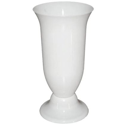 БЯЛА ПЛАСТМАСОВА ВАЗА - Φ15x37см