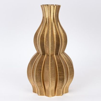 ВАЗА ПОРЦЕЛАН 3D ЗЛАТНА 19x19x35см