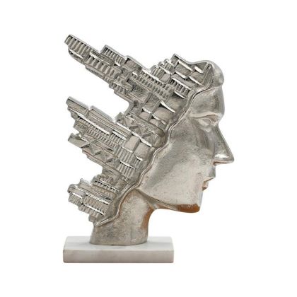ДЕКОРАТИВНА ФИГУРА CITY FACE FL24530 СРЕБЪРЕН ЦВЯТ 20X27СМ