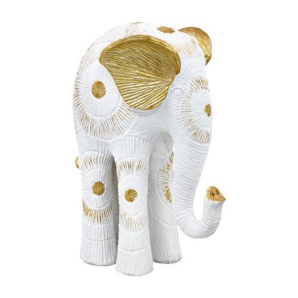 ДЕКОРАТИВНА ФИГУРА ELEPHANT FL401 ЗЛАТИСТО-БЯЛ АНТИЧЕН ЦВЯТ 20X12X26СМ