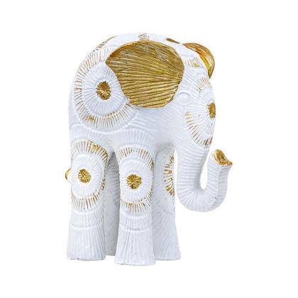 ДЕКОРАТИВНА ФИГУРА ELEPHANT FL405 ЗЛАТИСТО-БЯЛ АНТИЧЕН ЦВЯТ 12X7X14СМ