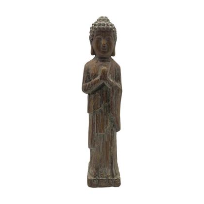 ДЕКОРАТИВНА ФИГУРА BUDDHA 23695 КАФЯВ ЦВЯТ 11X11X46.5СМ