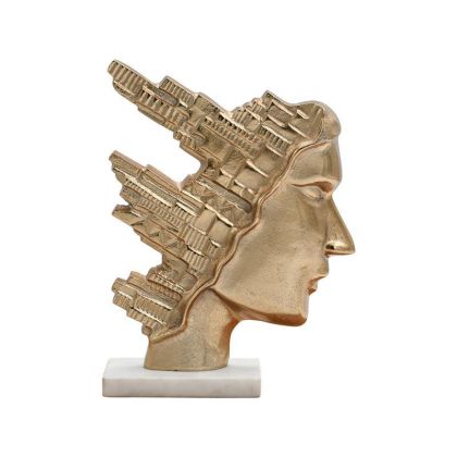 ДЕКОРАТИВНА ФИГУРА CITY FACE FL24530 ЗЛАТИСТ ЦВЯТ 20X27СМ