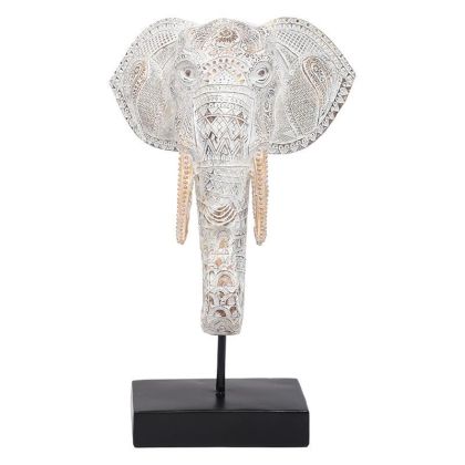 ДЕКОРАТИВНА ФИГУРА ELEPHANT ЗЛАТИСТО-БЯЛ АНТИЧЕН ЦВЯТ 25X18X40СМ