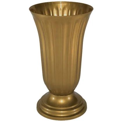 ЗЛАТИСТА ПЛАСТМАСОВА ВАЗА - Φ20x35см