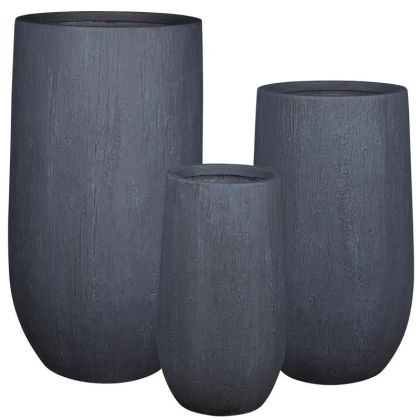 КОМПЛЕКТ ЦВЕТЯ ФИБЕРГЛИНА/3 ЧЕРВЕН ВЪГЛЕН Р: Φ33x60, М: Φ42x75, Д: Φ53x95см 4/PAL