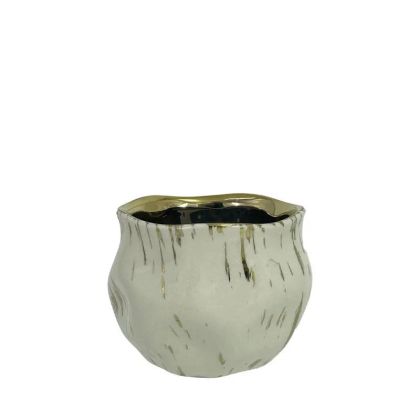 КРЪГЛА КРЕМАВА/ЗЛАТИСТА САКСИЯ, МАЛКА - Φ12.5x11см 1/24КУТИЯ