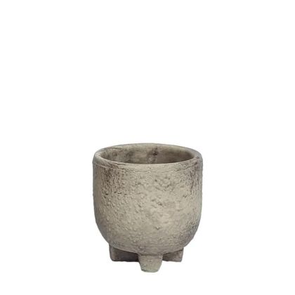 КРЪГЛА САКСИЯ В РЪЖДИВО СИВО С КРАКА - Φ10.5x12см 2/24 КУТИЙКИ