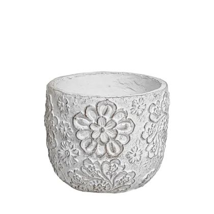 КРЪГЛА САКСИЯ С РЕЛЕФЕН МОТИВ - Φ12.5x11см 18/КУТИЯ