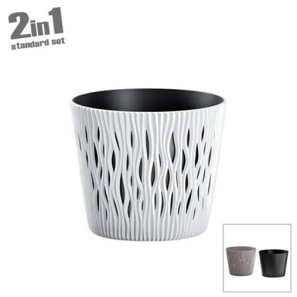 САКСИЯ (2 В 1) БЯЛА ПЯСЪЧНА КРЪГЛА Φ15.8x13.8см 10/80 КУТИЙКИ