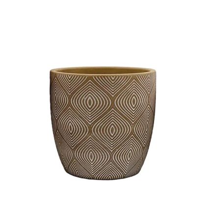 САКСИЯ КАФЯВА/БЯЛА КРЪГЛА С ФОРМИ, СРЕДНА - Φ15x14.5см 12/20 КУТИЙКИ