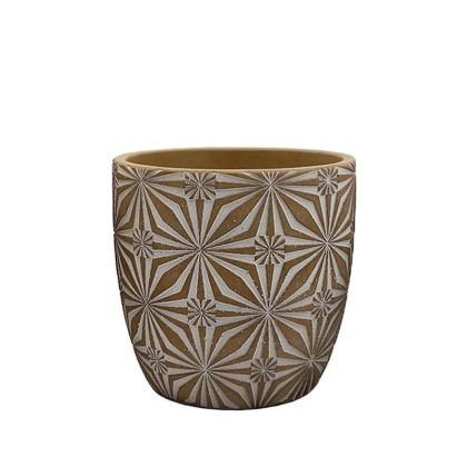 САКСИЯ КАФЯВАО/БЯЛА КРЪГЛА С ЦВЕТЕН МОДЕЛ СРЕДНА - Φ15x14.5см 12/20 КУТИЙКИ