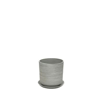САКСИЯ ОТ КАМЪК ПОЛИСМОЛА С ЧИНИЯ, СИВА, ОТ СТАРА ГЛИНА, МИНИ - Φ21x21.8см