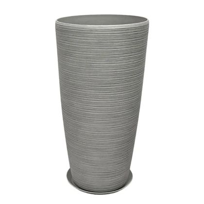 САКСИЯ ОТ КАМЪК ПОЛИСМОЛА С ЧИНИЯ, СИВА, ОТ СТАРА ГЛИНА,ГОЛЯМА - Φ40x75.5см