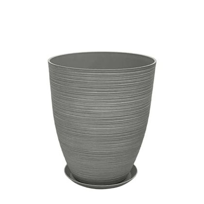 САКСИЯ ОТ КАМЪК ПОЛИСМОЛА С ЧИНИЯ, СИВА, СТАРА ГЛИНА, СРЕДНА - Φ35x42.5см