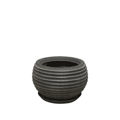 САКСИЯ ОТ ПОЛИСМОЛА С ЧИНИЯ, ЧЕРНА, СТАРА БУТИЛКА, МИНИ - Φ29x19см