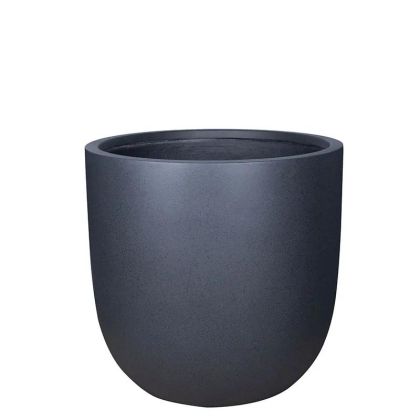 САКСИЯ ОТ ФИБЕРГЛИНА, 4XГОЛЯМА, ЧЕРНА, КРЪГЛА - Φ75x72.5 см