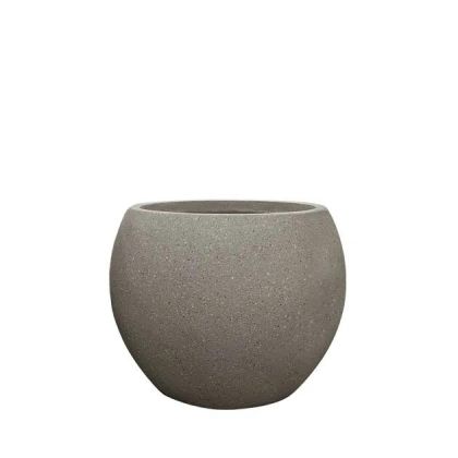 САКСИЯ ОТ ФИБЕРГЛИНА, МОКА-БЕЖОВА, ГРАНИТНА ТОПКА, СРЕДНА Φ43x31см