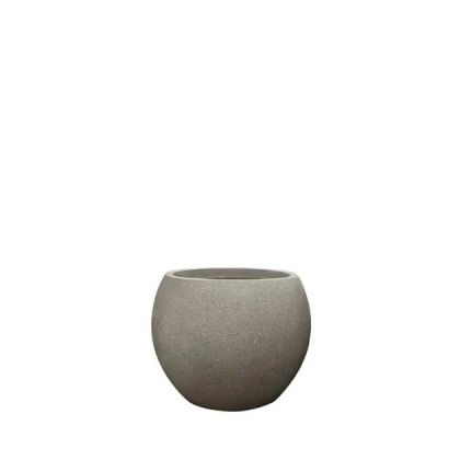 САКСИЯ ОТ ФИБЪРГЛИНА, МАЛКА, МОКА-БЕЖОВА, ГРАНИТНА ТОПКА, Φ30x23см