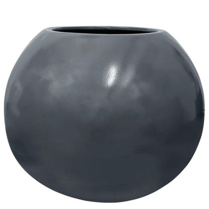 СФЕРООБРАЗНА САКСИЯ ОТ ФИБЕРСТЪКЛО, ГЛАНЦОВА, ВЪГЛЕНОЧНА - Φ90x74см