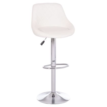 БАР СТОЛ ROSE HM204.22 С ХРОМИРАНА ОСНОВА И И БЯЛ PU 48X45X105HCM.