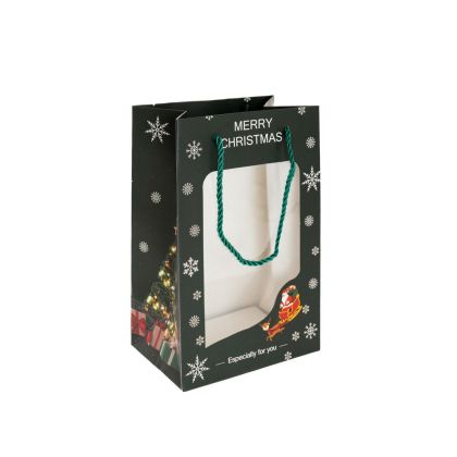 ЗЕЛЕНА ХАРТИЕНА ТОРБИЧКА 20X14X30 СМ