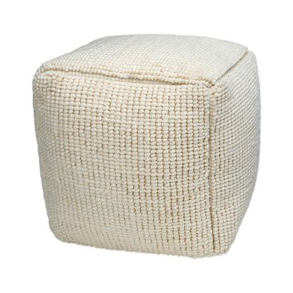 КВАДРАТЕН ПУФ FL822 ЦВЯТ СЛОНОВА КОСТ 45X45X45СМ