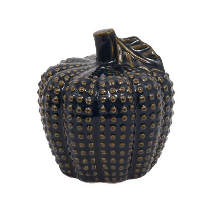 КЕРАМИЧНА ДЕКОРАТИВНА ЯБЪЛКА ЧЕРНО-СИН ЦВЯТ 14X14X15СМ