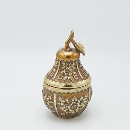 КУТИЯ ЗА БИЖУТА, КРУША, ПОЛИРЕЗИН, ЗЛАТО, 9.5X9.5X17.5СМ