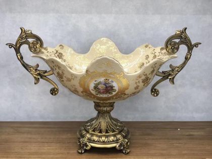 ПОРЦЕЛАНОВ БУРКАН ЗА СЛАДКИ БЕЖОВ - ЗЛАТЕН 52x26x34см