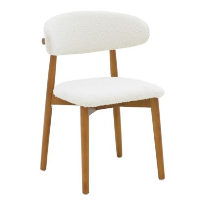 СТОЛ UBENE ОТ КАУЧУКОВО ДЪРВО С ПЛАТ ОТ ОРЕХ И БУКЛЕ В БЯЛО, 51X56X79 СМ