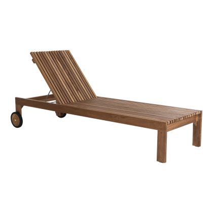 ШЕЗЛОНГ LAGERTHA МАСИВНО ТИКОВО ДЪРВО С КОЛЕЦА HM5963,11 200X65X102HCМ