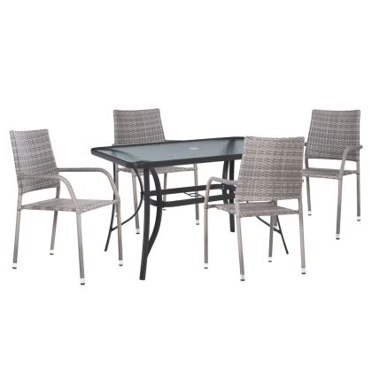 ГРАДИНСКИ КОМПЛЕКТ MORNER HM21195 С 4 КРЕСЛА - СИВ