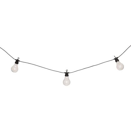 ДЕКОРАТИВЕН ГИРЛЯНД С 10 LED ЛАМПИЧКИ KARIVAN В ЧЕРЕН ЦВЯТ 490X12X6СМ