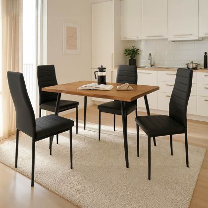 КОМПЛЕКТ ТРАПЕЗНА МАСА И СТОЛОВЕ NEVE-PARKER ОТ 5 ЧАСТИ 120X80X75СМ