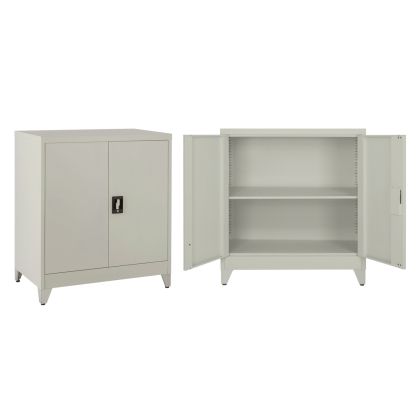 МЕТАЛЕН ГАРДЕРОБ DURON HM11999 2-КРИЛЕН С 2 МЕСТА ЗА СЪХРАНЕНИЕ И КРАКА - СИВ 90X40X100ВСМ.