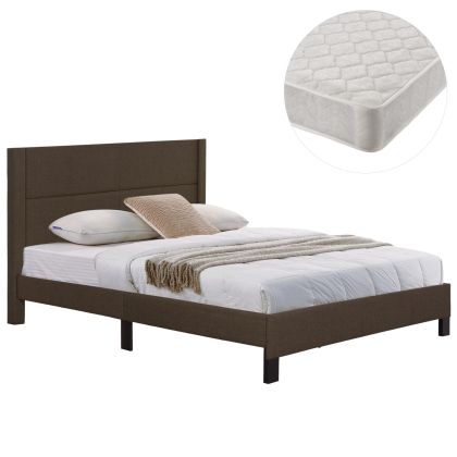 ДВОЙНО ЛЕГЛО С МАТРАК TRILLOP HM21202.13 КАФЯВ ПЛАТ - ЗА РАЗМЕРИ 160X200СМ.