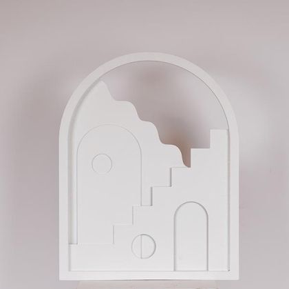 СТЕННА ДЕКОРАЦИЯ КЪЩА ДЪРВО БЯЛА 40X2.5X50.8СМ