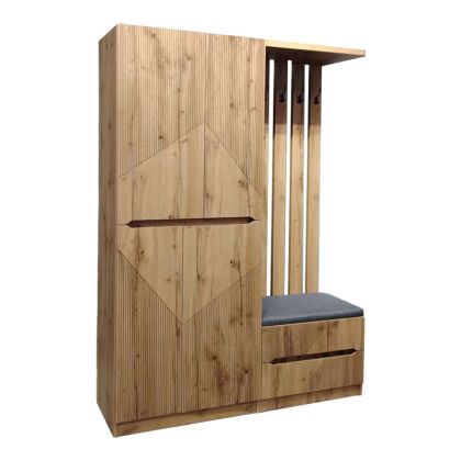 МЕБЕЛ ЗА АНТРЕ ZOMIE В ДЪБОВ ЦВЯТ 131X41.5X180.4СМ