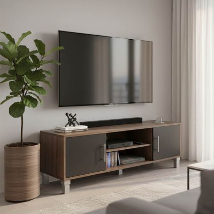 ТВ ШКАФ SERANK В ЦВЯТ ДЪБ-АНТРАЦИТ 120X40X40СМ