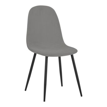 ТРАПЕЗЕН СТОЛ BELLA КАДИФЕ В СИВ ЦВЯТ И ЧЕРЕН МЕТАЛЕН КРАК 43.5X52X89СМ