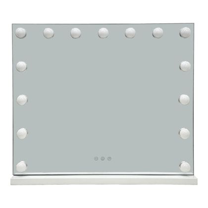 HOLLYWOOD LED ОГЛЕДАЛО, БЯЛО, ЖЕЛЯЗО, 60X12X52.3 СМ