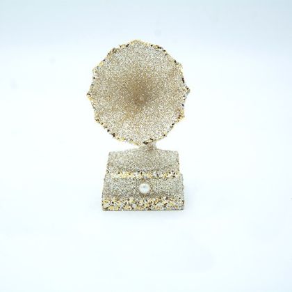 АКРИЛНА ДЕКОРАЦИЯ, ГРАМОФОН, БЛЯСЪК С ШАМПАНСКО, 5.3x5.3x10.6см