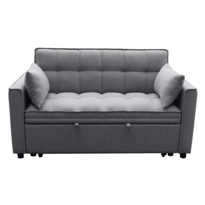 ДВУМЕСЕН РАЗТЕГАТЕЛЕН ДИВАН BORG HM3289.01 СИВ ПЛАТ 142X94X78ВСМ.