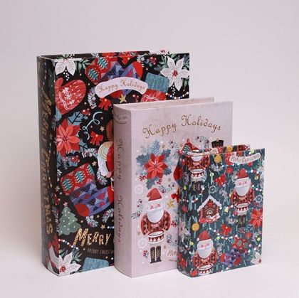 ДЕКОРАТИВНИ КНИГИ, С ЛЕШНИКОТРОШАЧКА, ДЪРВЕНИ, КОМПЛЕКТ ОТ 3 ЧАСТ, 32X23X7, 25X18,5X5,5 СМ, ДЪЛГО 18X13X4 СМ