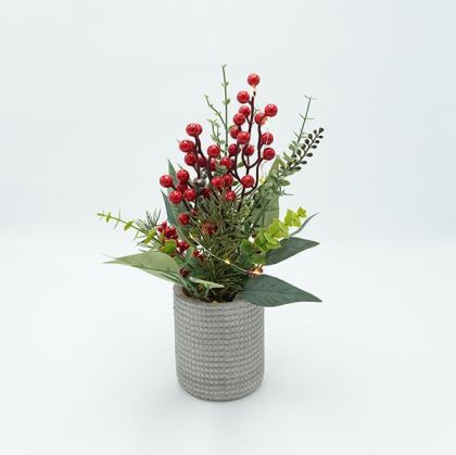 САКСИЯ С КОЛЕДНА УКРАСА, СВЕТЕЩА, 10X35СМ