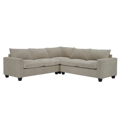 ЪГЛОВ ДИВАН CALDER HM3286.03 БЕЖОВ ПЛАТ 254X254X90 (СЕДАЛКА)X91ВСМ.