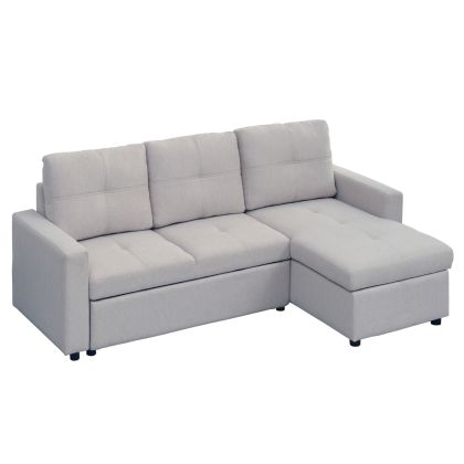 ЪГЛОВ РАЗТЕГАТЕЛЕН ДИВАН ОТ SALINO HM3285.01 СВЕТЛО СИВ ПЛАТ 213X132X87ВСМ