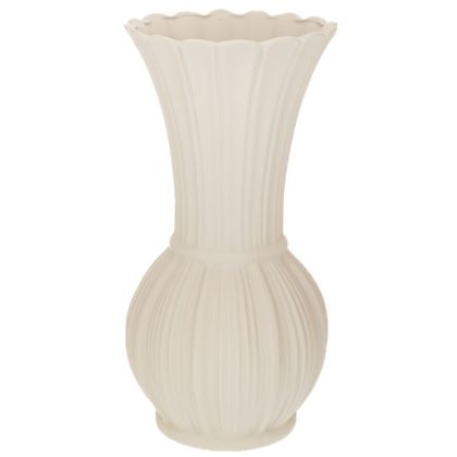 БЯЛА КЕРАМИЧНА ВАЗА D14X28 СМ